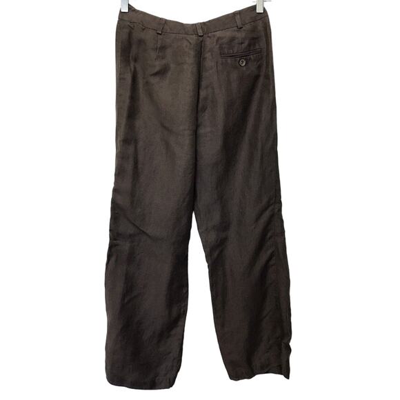 Anne Klein New York Pants Womens 4 Brown Linen Silk - Picture 5 of 9